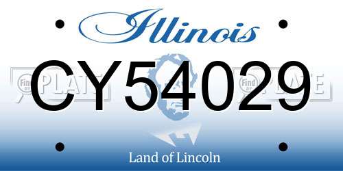 CY54029 Illinois License Plate