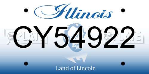 CY54922 Illinois License Plate