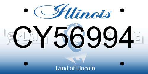 CY56994 Illinois License Plate