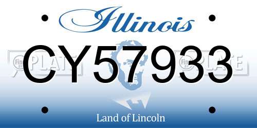 CY57933 Illinois License Plate