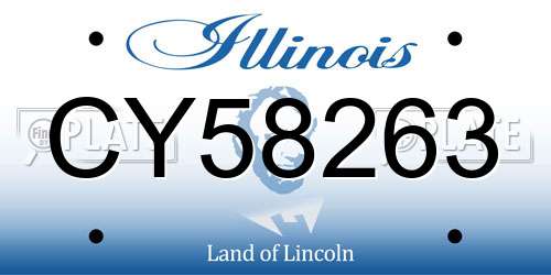 CY58263 Illinois License Plate