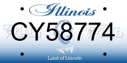 CY58774 Illinois License Plate