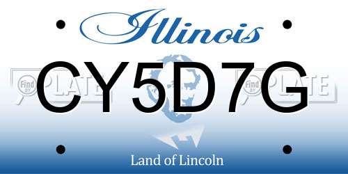 CY5D7G Illinois License Plate