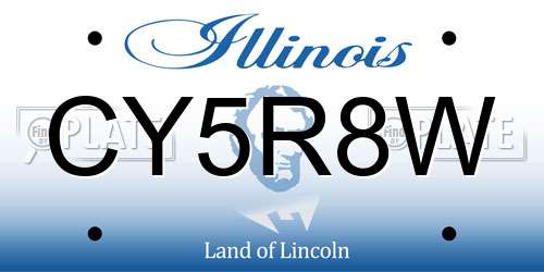 CY5R8W Illinois License Plate