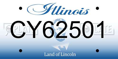 CY62501 Illinois License Plate