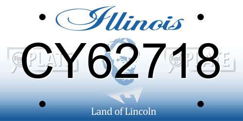 CY62718 Illinois License Plate