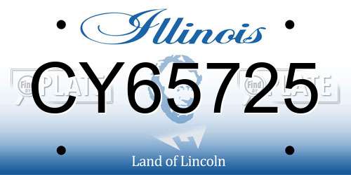 CY65725 Illinois License Plate