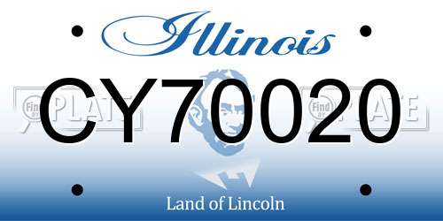 CY70020 Illinois License Plate