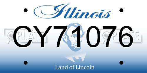 CY71076 Illinois License Plate