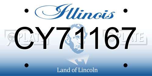 CY71167 Illinois License Plate