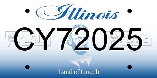 CY72025 Illinois License Plate