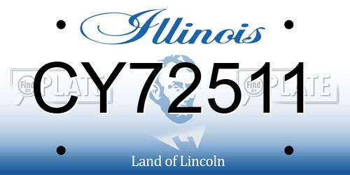 CY72511 Illinois License Plate
