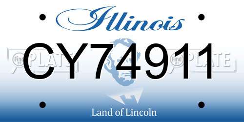 CY74911 Illinois License Plate