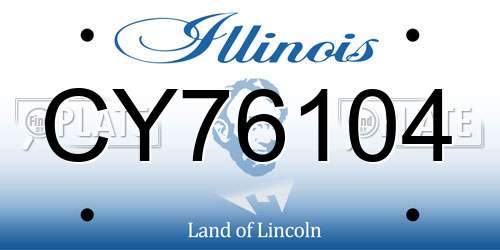 CY76104 Illinois License Plate
