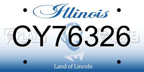 CY76326 Illinois License Plate