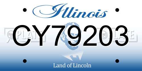 CY79203 Illinois License Plate