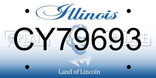 CY79693 Illinois License Plate