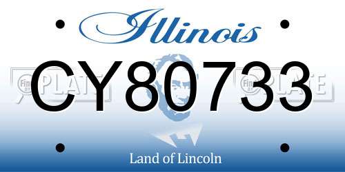 CY80733 Illinois License Plate