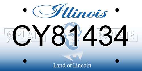 CY81434 Illinois License Plate