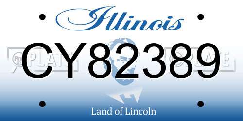 CY82389 Illinois License Plate