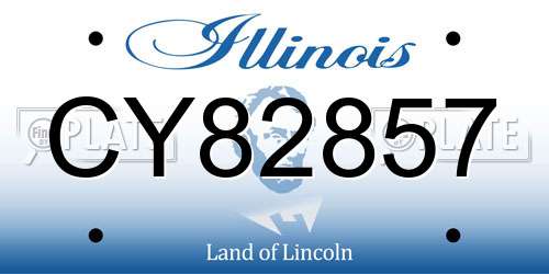 CY82857 Illinois License Plate