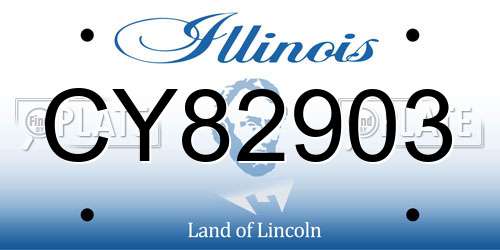 CY82903 Illinois License Plate