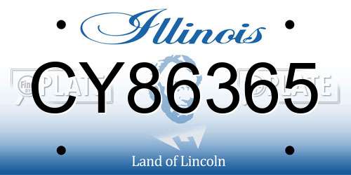 CY86365 Illinois License Plate