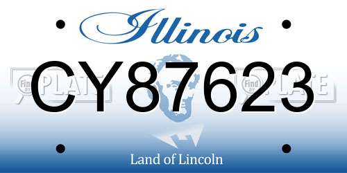 CY87623 Illinois License Plate