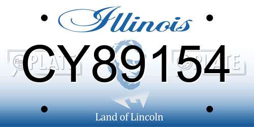 CY89154 Illinois License Plate