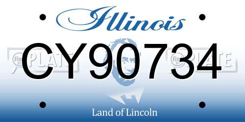 CY90734 Illinois License Plate