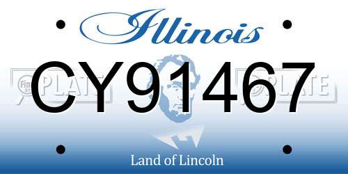 CY91467 Illinois License Plate