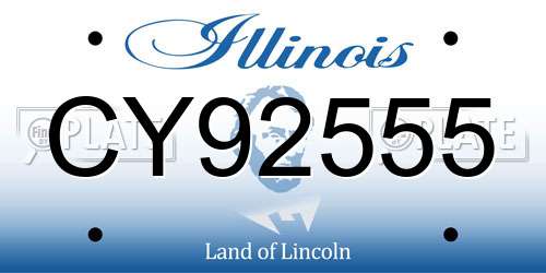 CY92555 Illinois License Plate