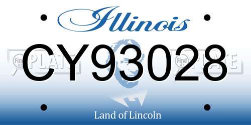 CY93028 Illinois License Plate