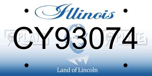 CY93074 Illinois License Plate