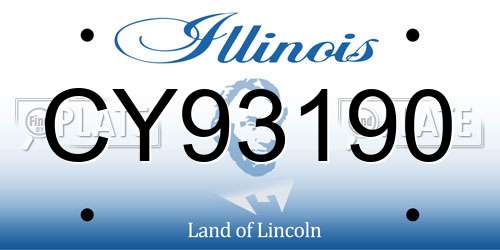 CY93190 Illinois License Plate