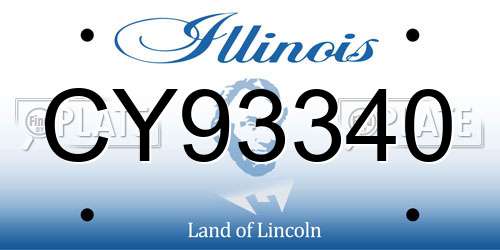 CY93340 Illinois License Plate