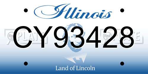 CY93428 Illinois License Plate