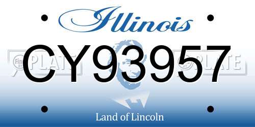 CY93957 Illinois License Plate