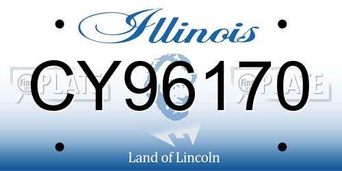 CY96170 Illinois License Plate