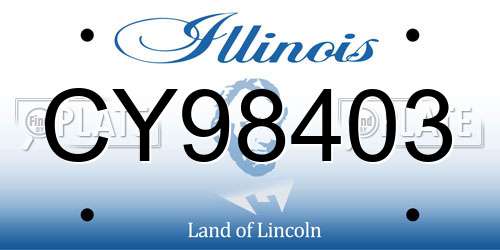 CY98403 Illinois License Plate