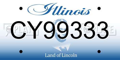 CY99333 Illinois License Plate
