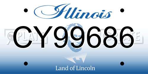 CY99686 Illinois License Plate