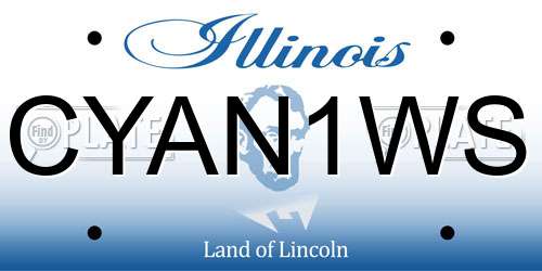 CYAN1WS Illinois License Plate