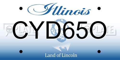 CYD65O Illinois License Plate
