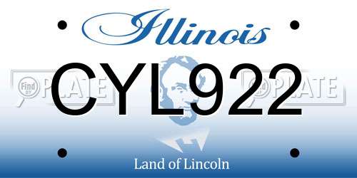 CYL922 Illinois License Plate
