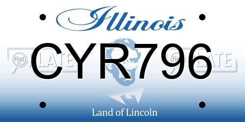 CYR796 Illinois License Plate
