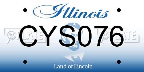 CYS076 Illinois License Plate