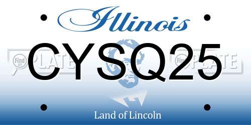 CYSQ25 Illinois License Plate