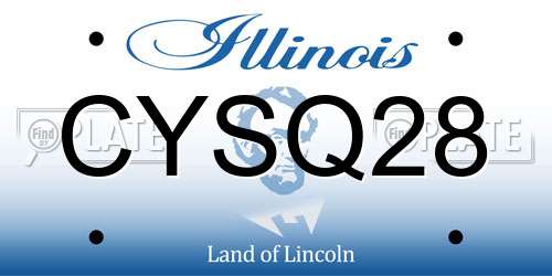 CYSQ28 Illinois License Plate