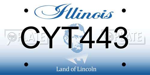 CYT443 Illinois License Plate